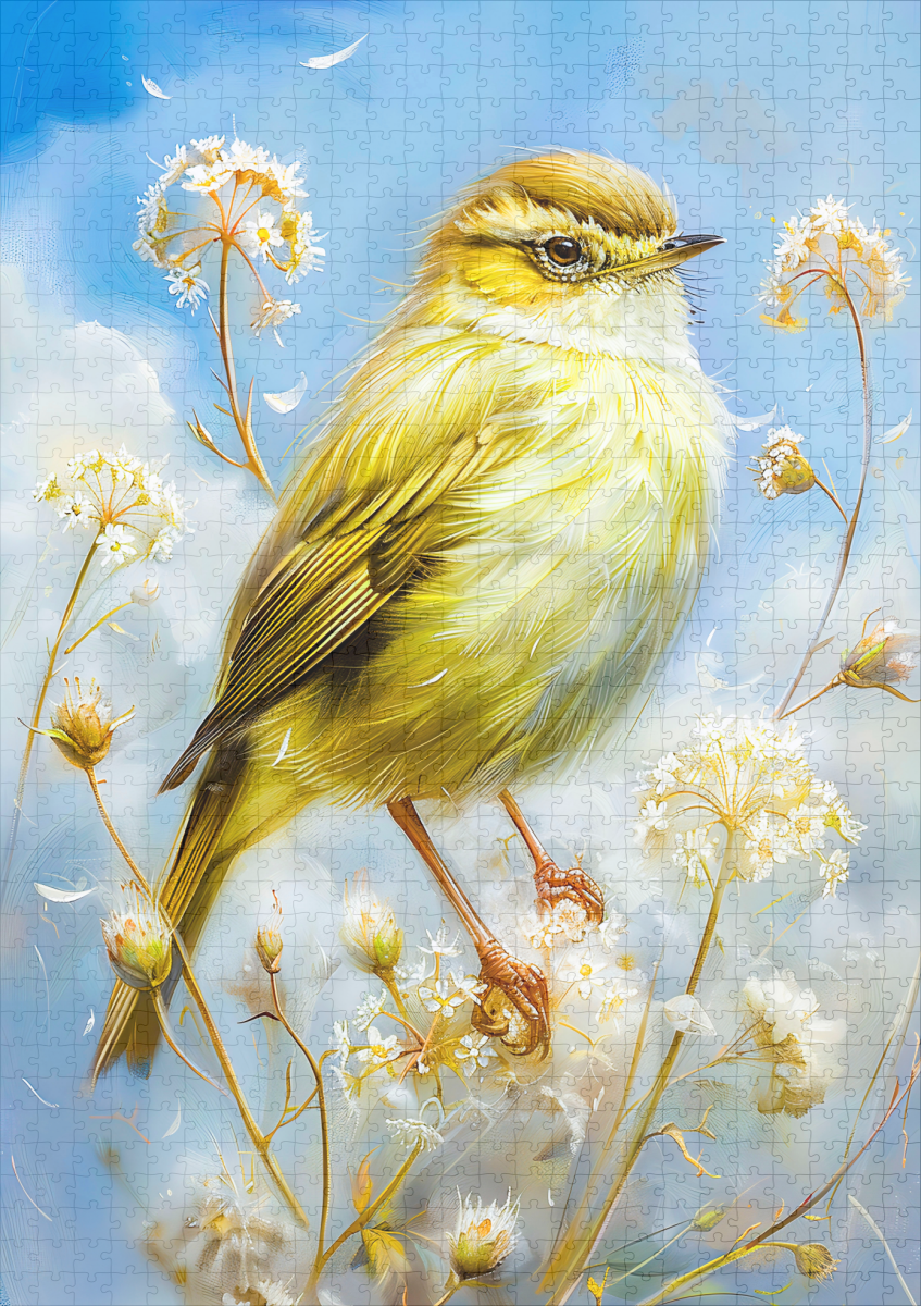 raxxa Premium-Puzzle: Willow Warbler in Impressionist Brushstrokes - Imagen 2