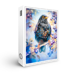 raxxa Premium-Puzzle: Blackbird in Garden Impressionist Painting