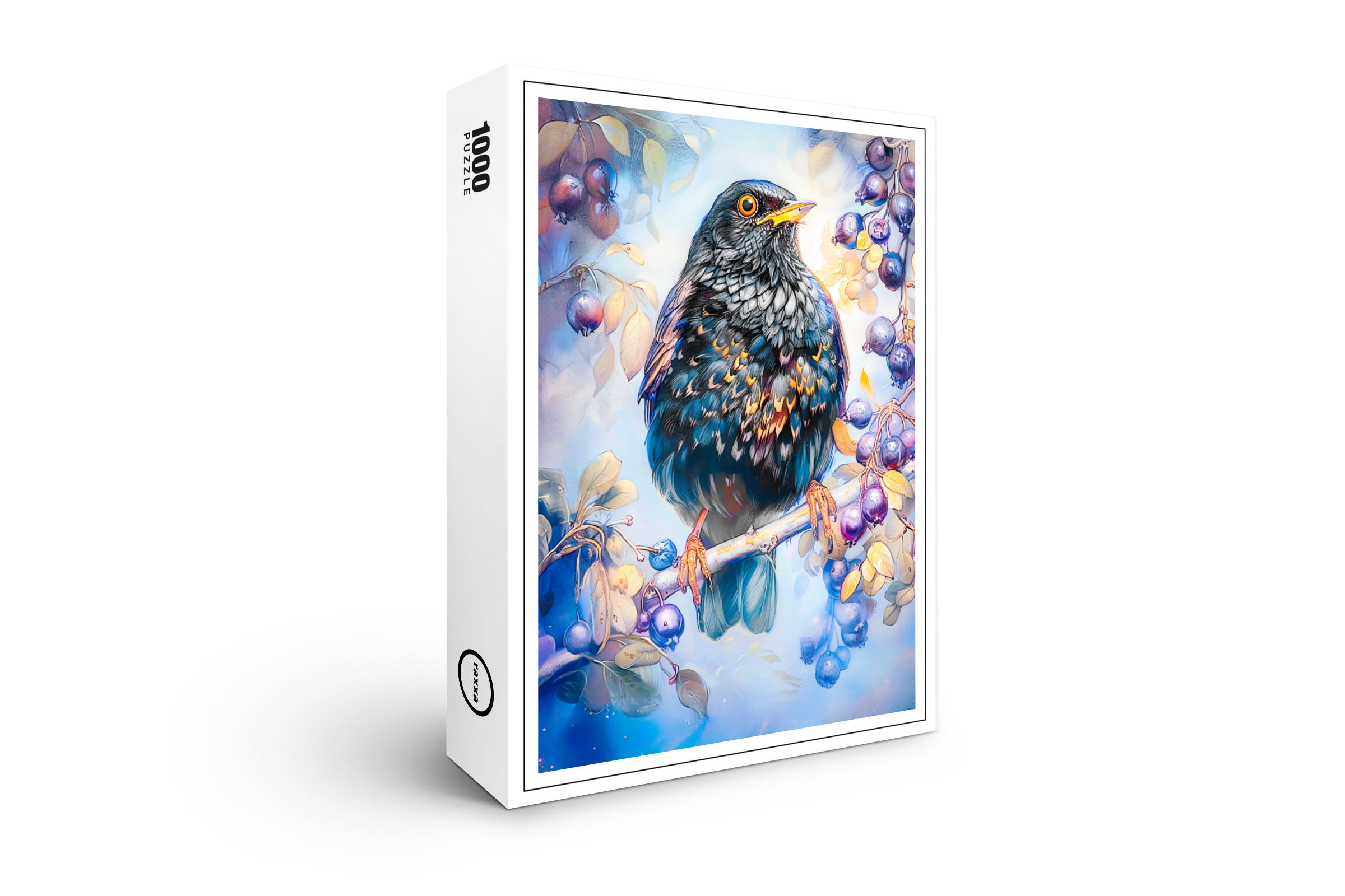 raxxa Premium-Puzzle: Blackbird in Garden Impressionist Painting