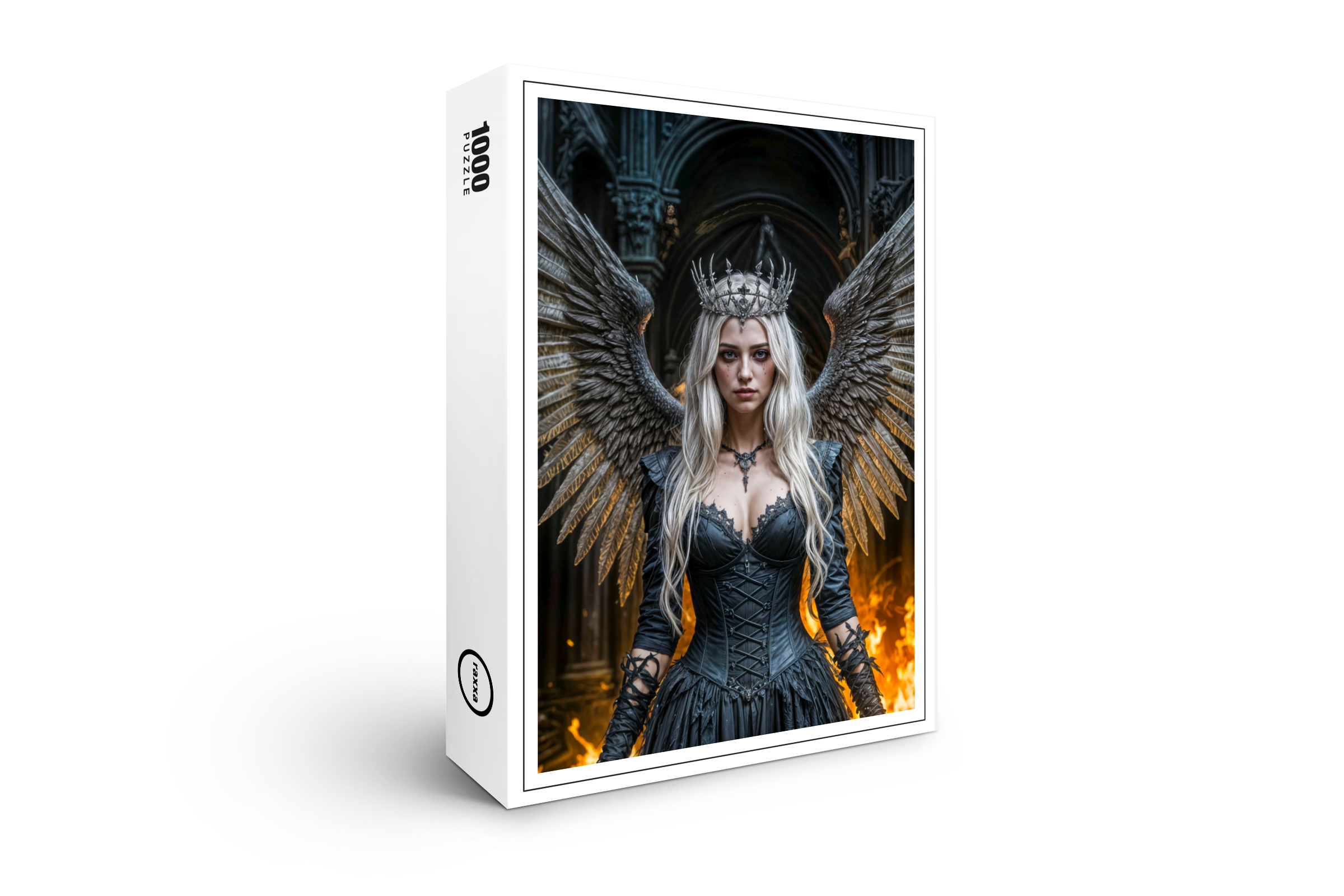 raxxa Premium-Puzzle: Dark Angel Queen in Candlelit Hall
