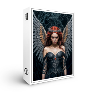 raxxa Premium-Puzzle: Majestic Dark Angel with Golden Wings