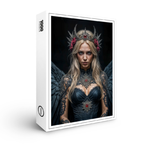 raxxa Premium-Puzzle: Dark Angel with Crown and Roses