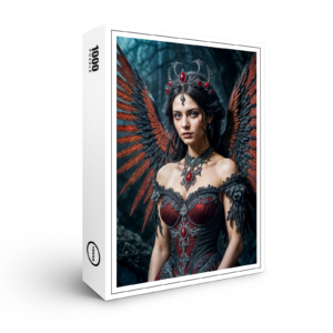 raxxa Premium-Puzzle: Dark Angel Queen with Red Wings