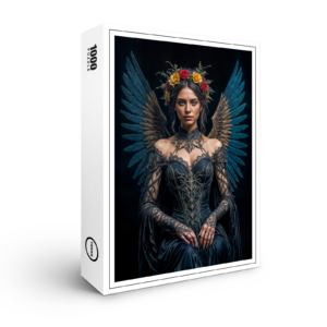 raxxa Premium-Puzzle: Dark Angel with Crown and Roses