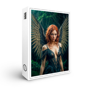 raxxa Premium-Puzzle: Majestic Dark Angel with Golden Wings