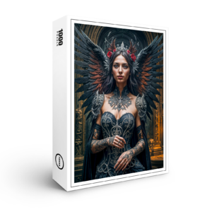 raxxa Premium-Puzzle: Dark Angel with Crown and Roses