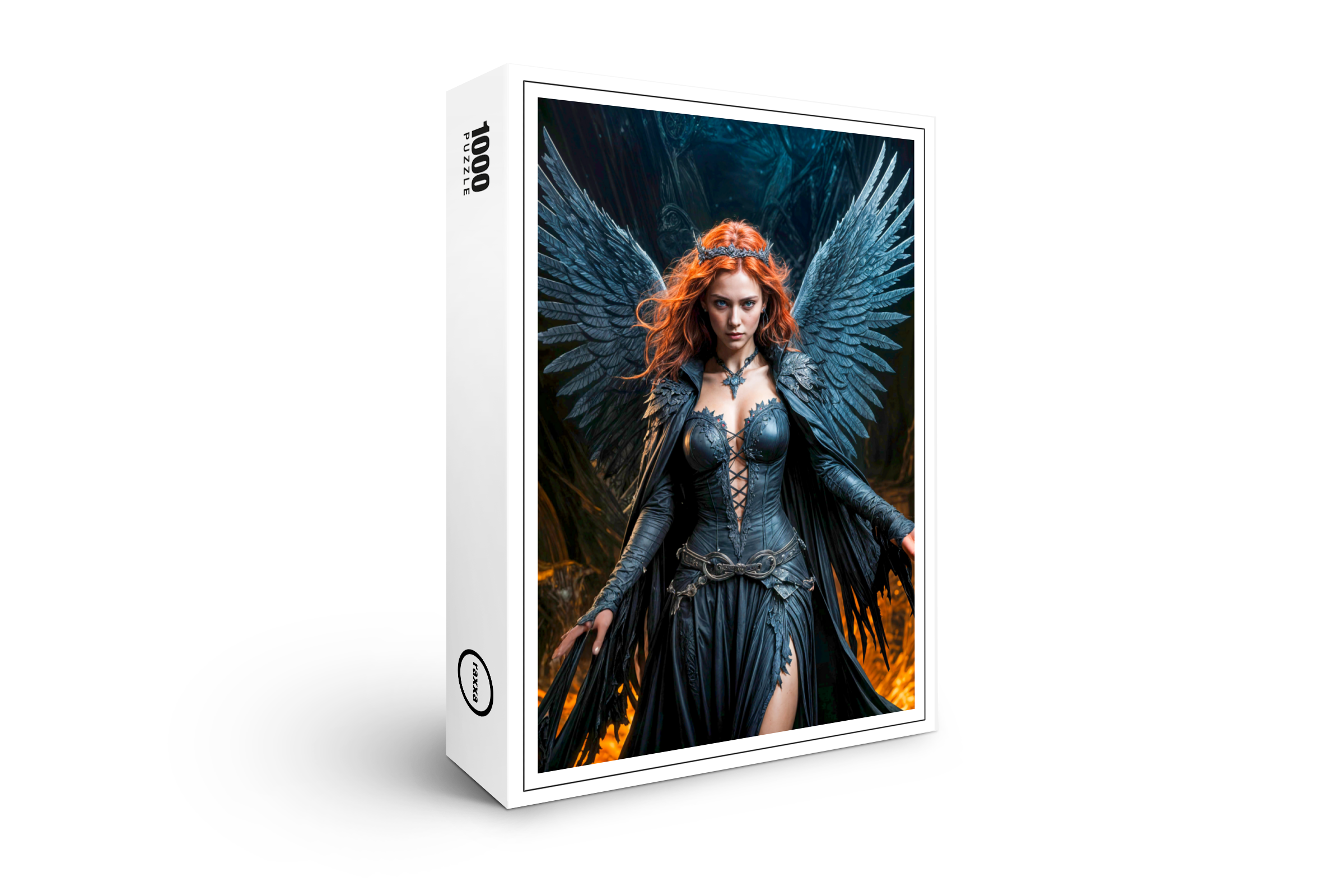 raxxa Premium-Puzzle: Dark Angel Queen in Candlelit Hall