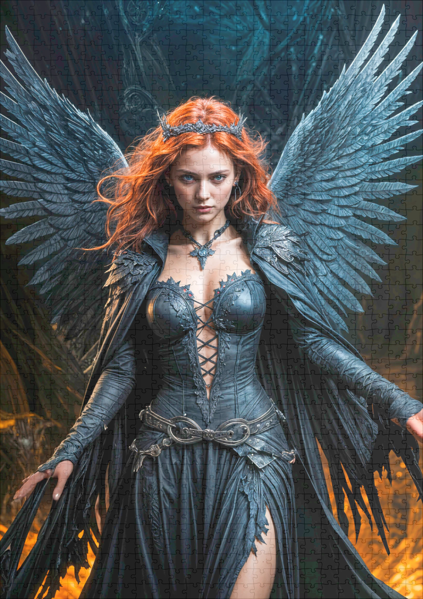 raxxa Premium-Puzzle: Dark Angel Queen in Candlelit Hall - Imagen 2