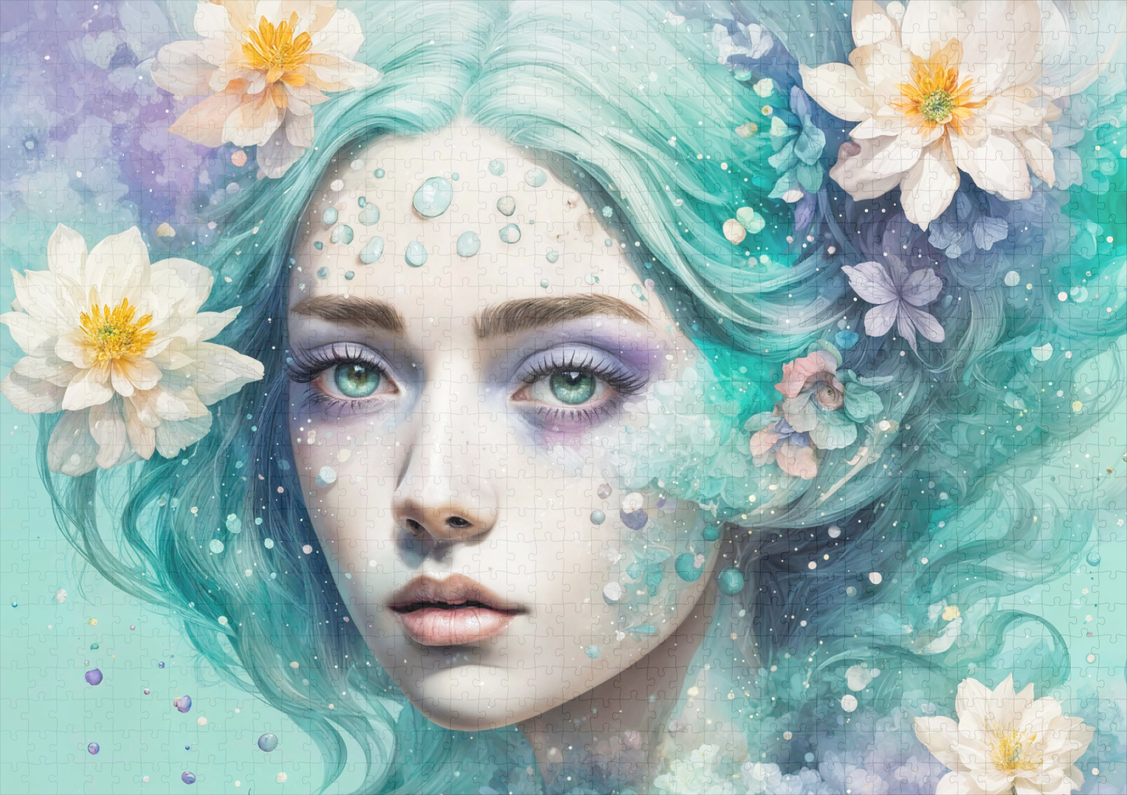 raxxa Premium-Puzzle: Water Nymph with Lotus Flowers - Image 2
