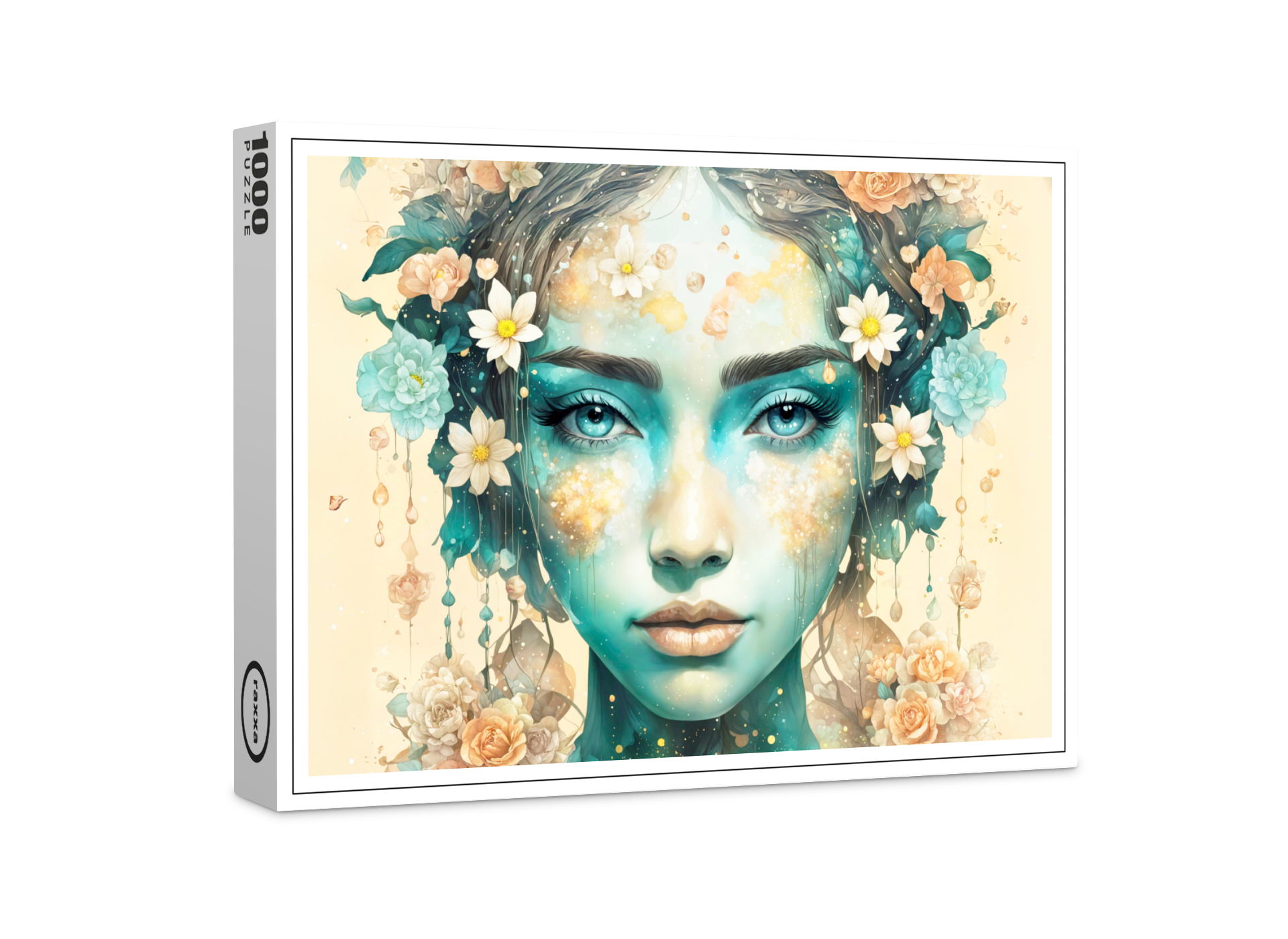 raxxa Premium-Puzzle: Golden Flower Fairy with Sparkling Eyes