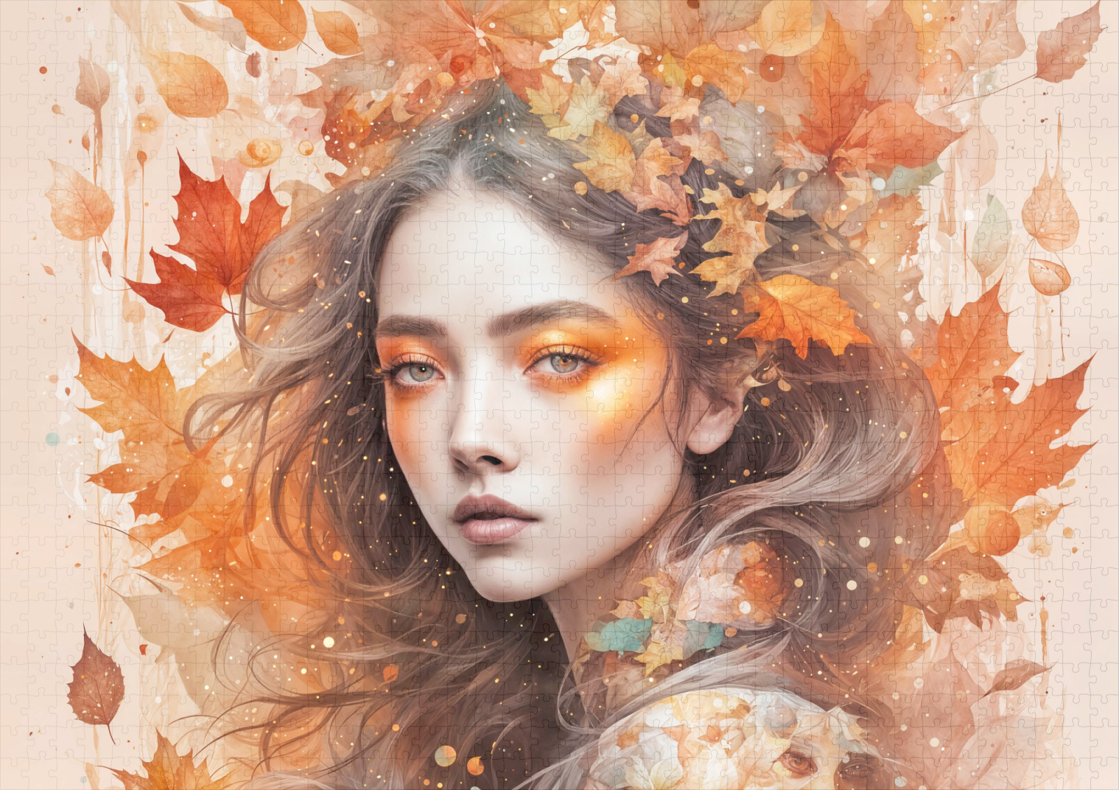raxxa Premium-Puzzle: Autumn Fairy in Leaf Crown – Image 2