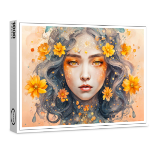 raxxa Premium-Puzzle: Golden Flower Fairy with Sparkling Eyes