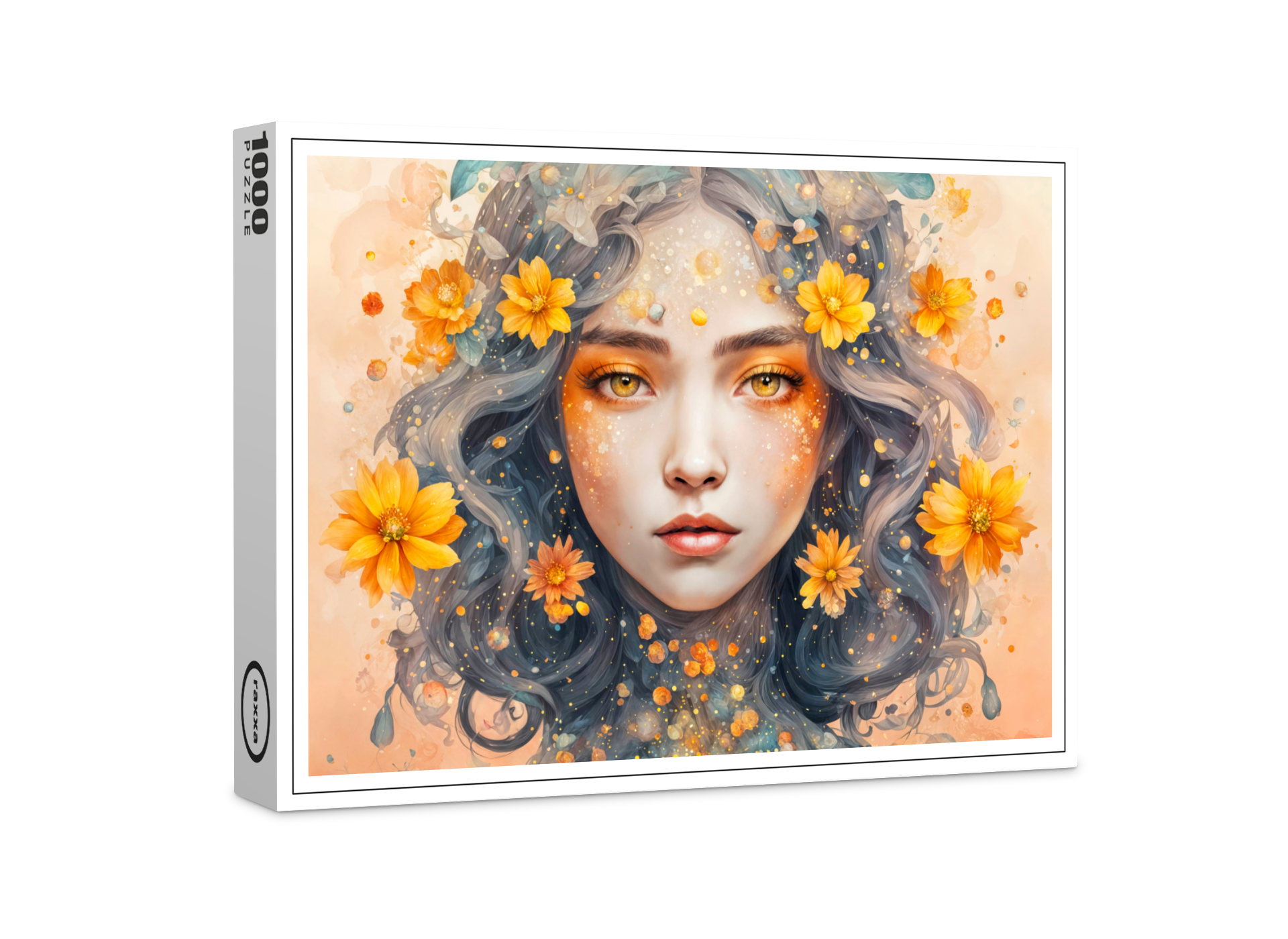 raxxa Premium-Puzzle: Golden Flower Fairy with Sparkling Eyes
