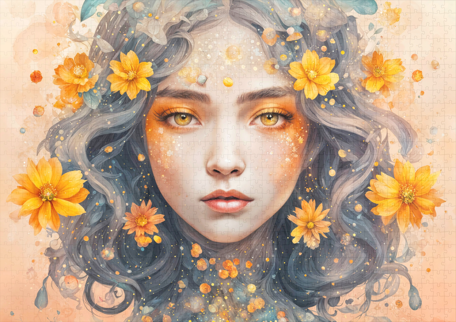 raxxa Premium-Puzzle: Golden Flower Fairy with Sparkling Eyes - immagine 2