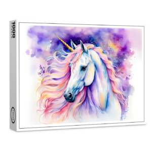 raxxa Premium-Puzzle: Mystical Unicorn Walking Beneath A Shimmering Rainbow
