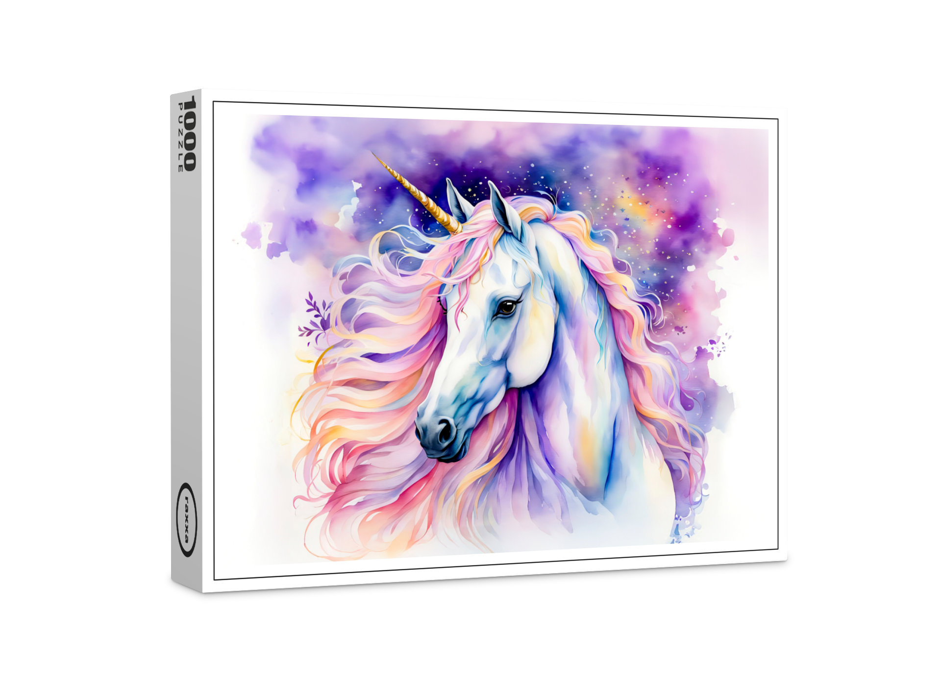 raxxa Premium-Puzzle: Mystical Unicorn Walking Beneath A Shimmering Rainbow