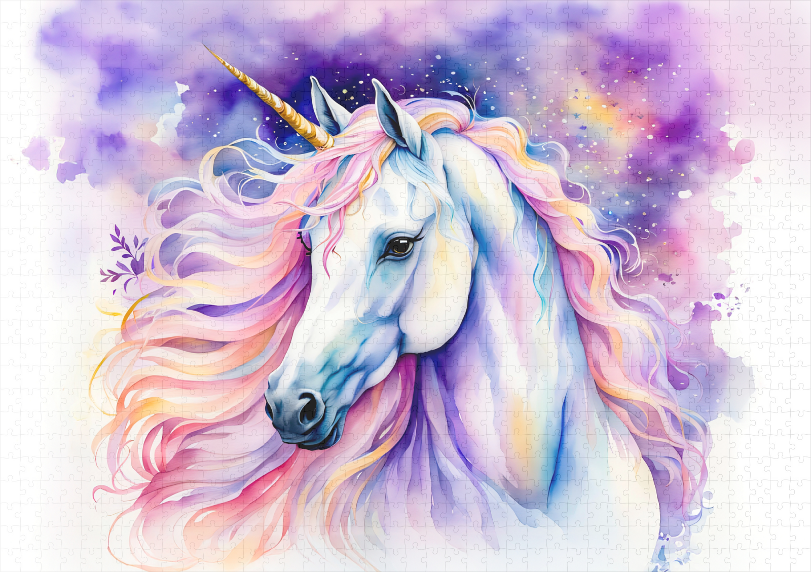 raxxa Premium-Puzzle: Mystical Unicorn Walking Beneath A Shimmering Rainbow - Image 2