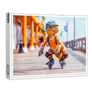 raxxa Premium-Puzzle: Dinosaur on Inline Skates