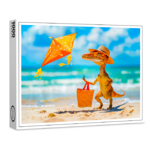 raxxa Premium-Puzzle: Dino Flying Kite at Beach
