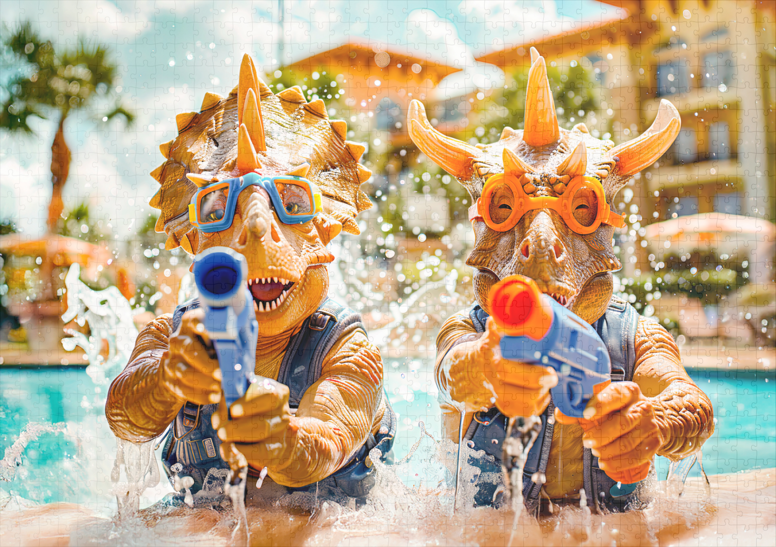 raxxa Premium-Puzzle: Dinosaurs Water Fight on Beach – Image 2