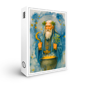 raxxa Premium-Puzzle: Wise Celtic druid with magic cauldron