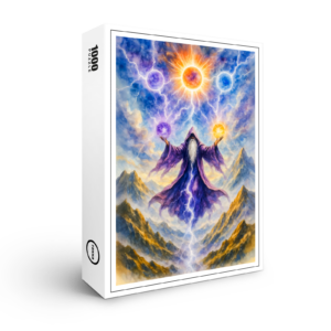 raxxa Premium-Puzzle: Celtic druid summoning elemental powers