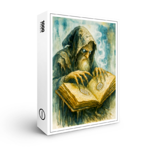 raxxa Premium-Puzzle: Dark Celtic druid with spellbook and claws