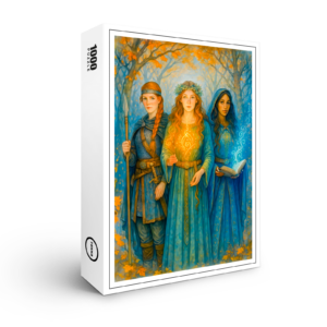 raxxa Premium-Puzzle: Three Celtic druidesses with glowing orb