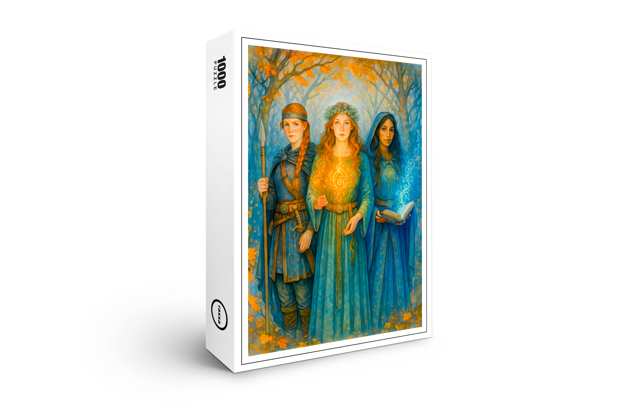 raxxa Premium-Puzzle: Three Celtic druidesses with glowing orb