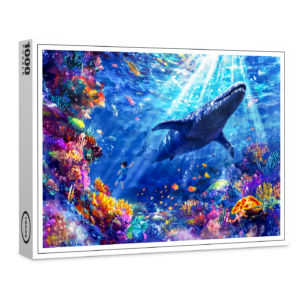 raxxa Premium-Puzzle: Anime boy swimming with Liopleurodon reef