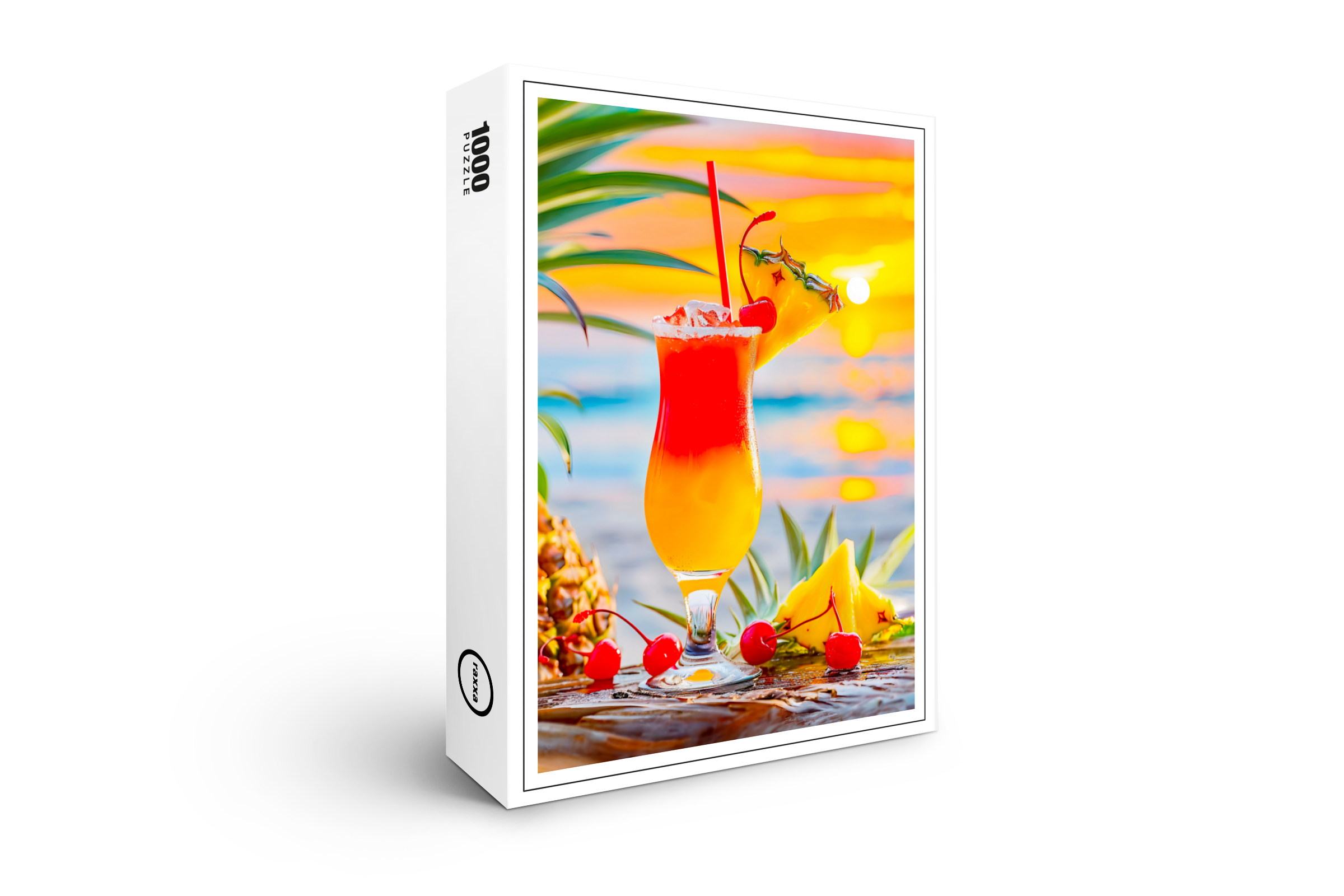 raxxa Premium-Puzzle: Tropical Sunrise Sunset Cocktail