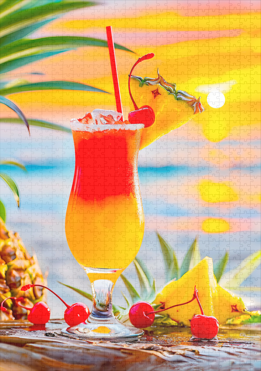 raxxa Premium-Puzzle: Tropical Sunrise Sunset Cocktail – Bild 2