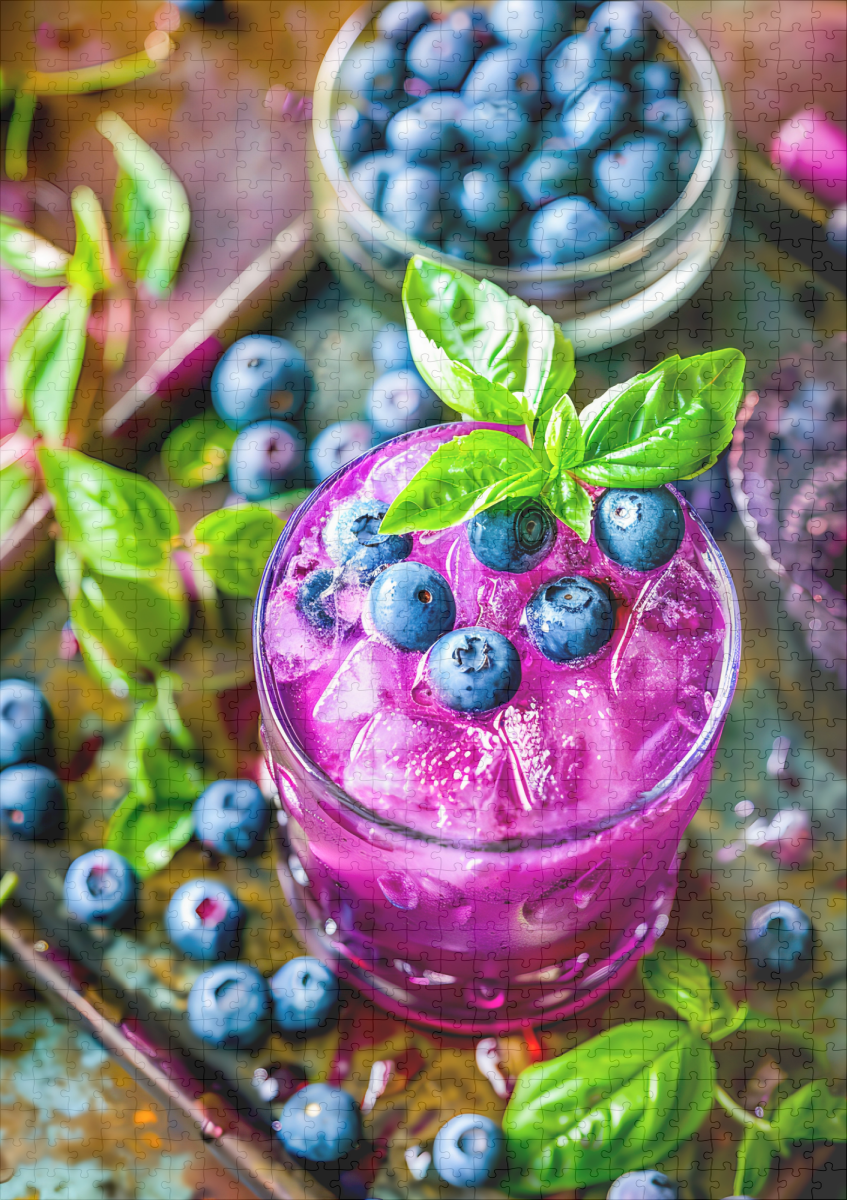 raxxa Premium-Puzzle: Blueberry Mojito Summer Cocktail – Bild 2