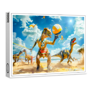 raxxa Premium-Puzzle: Dinosaur Beach Volleyball Game