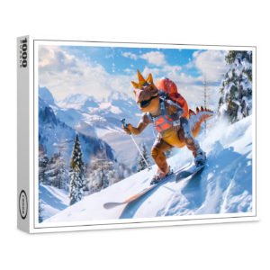 raxxa Premium-Puzzle: Dino Ski Adventure in the Alps