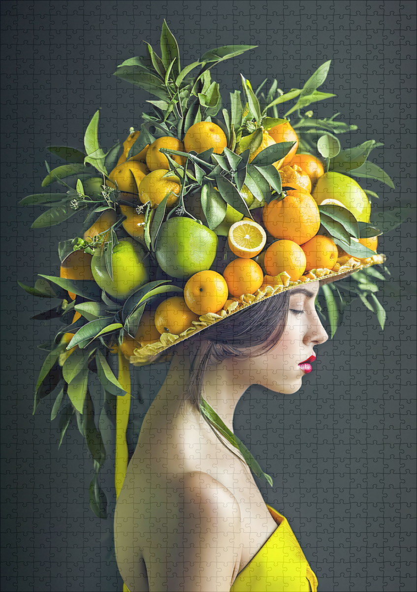 raxxa Premium-Puzzle: Exotic Citrus Crown with Vibrant Colors - Imagen 2