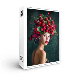raxxa Premium-Puzzle: Strawberry and Raspberry Summer Fashion Portrait