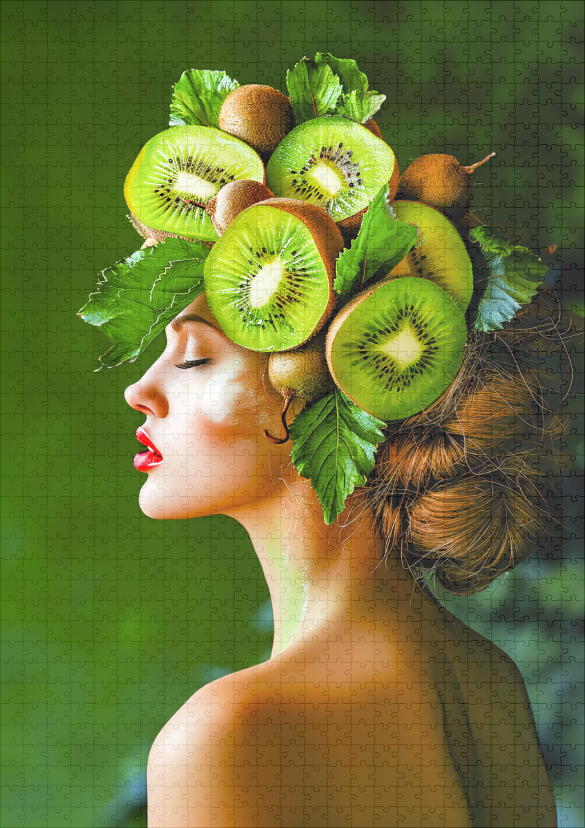 raxxa Premium-Puzzle: Green Kiwi Crown with Fresh Style - Image 2