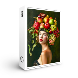 raxxa Premium-Puzzle: Elegant Woman with Apple Fruit Hat