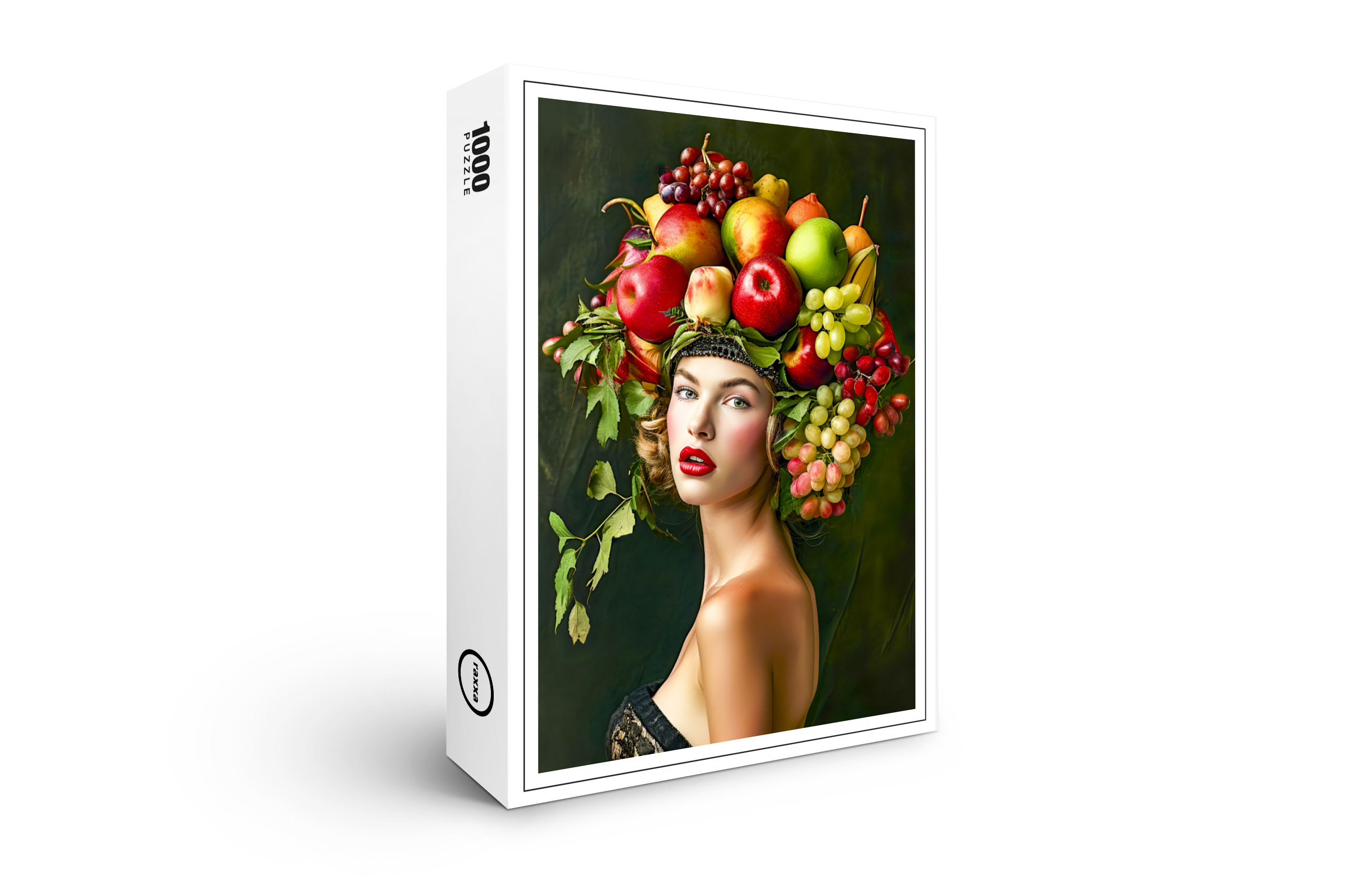 raxxa Premium-Puzzle: Elegant Woman with Apple Fruit Hat
