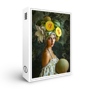 raxxa Premium-Puzzle: Melon Garden Muse with fruits on head