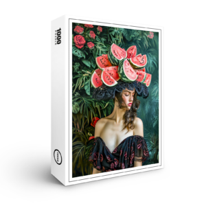 raxxa Premium-Puzzle: Watermelon Rose Fantasy Portrait