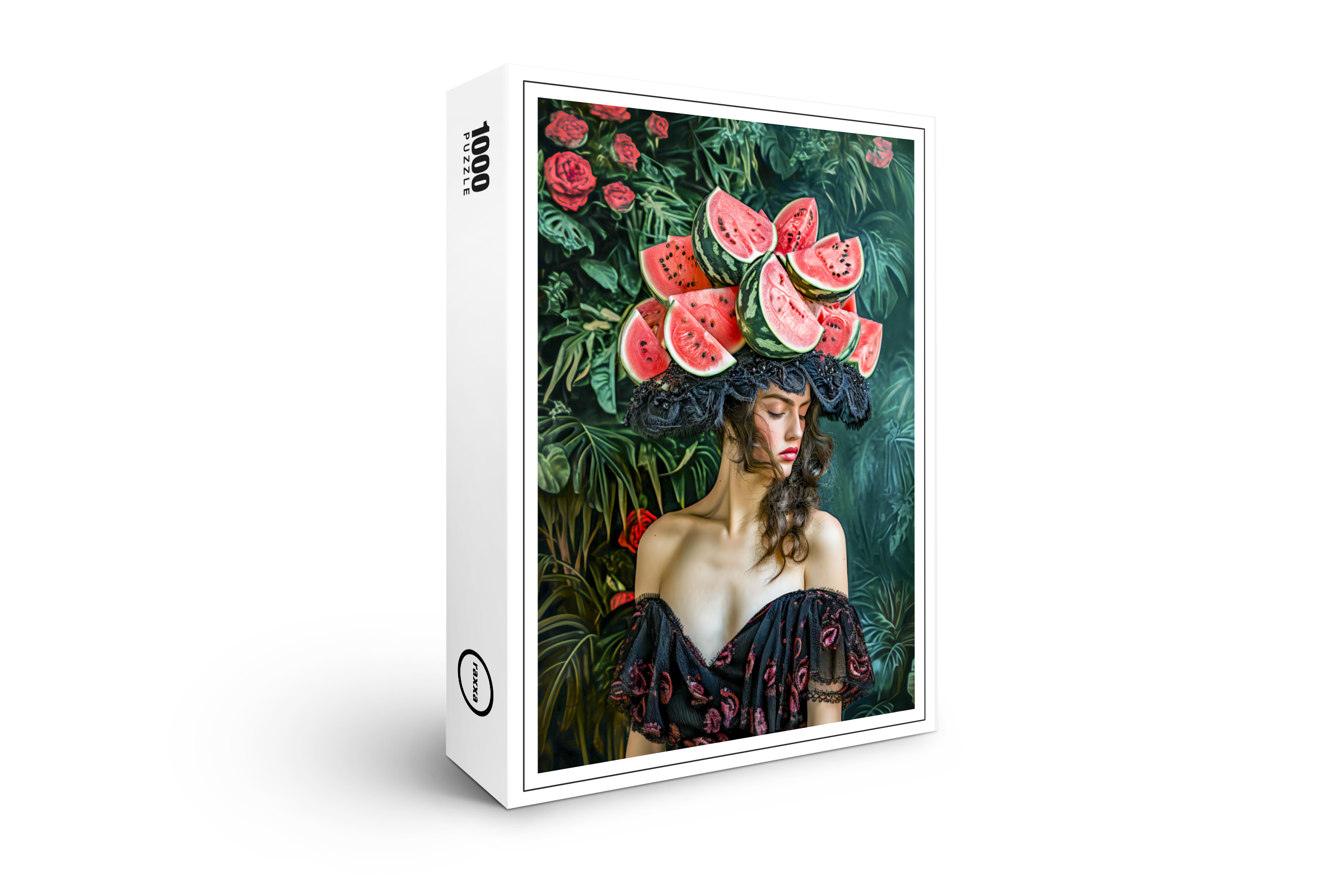 raxxa Premium-Puzzle: Watermelon Rose Fantasy Portrait