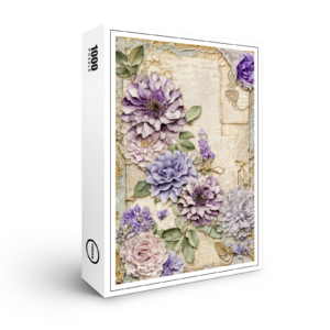 raxxa Premium-Puzzle: shabby chic floral Purple Chrysanthemums