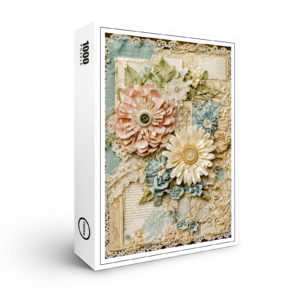 raxxa Premium-Puzzle: Vintage floral collage with layered textures