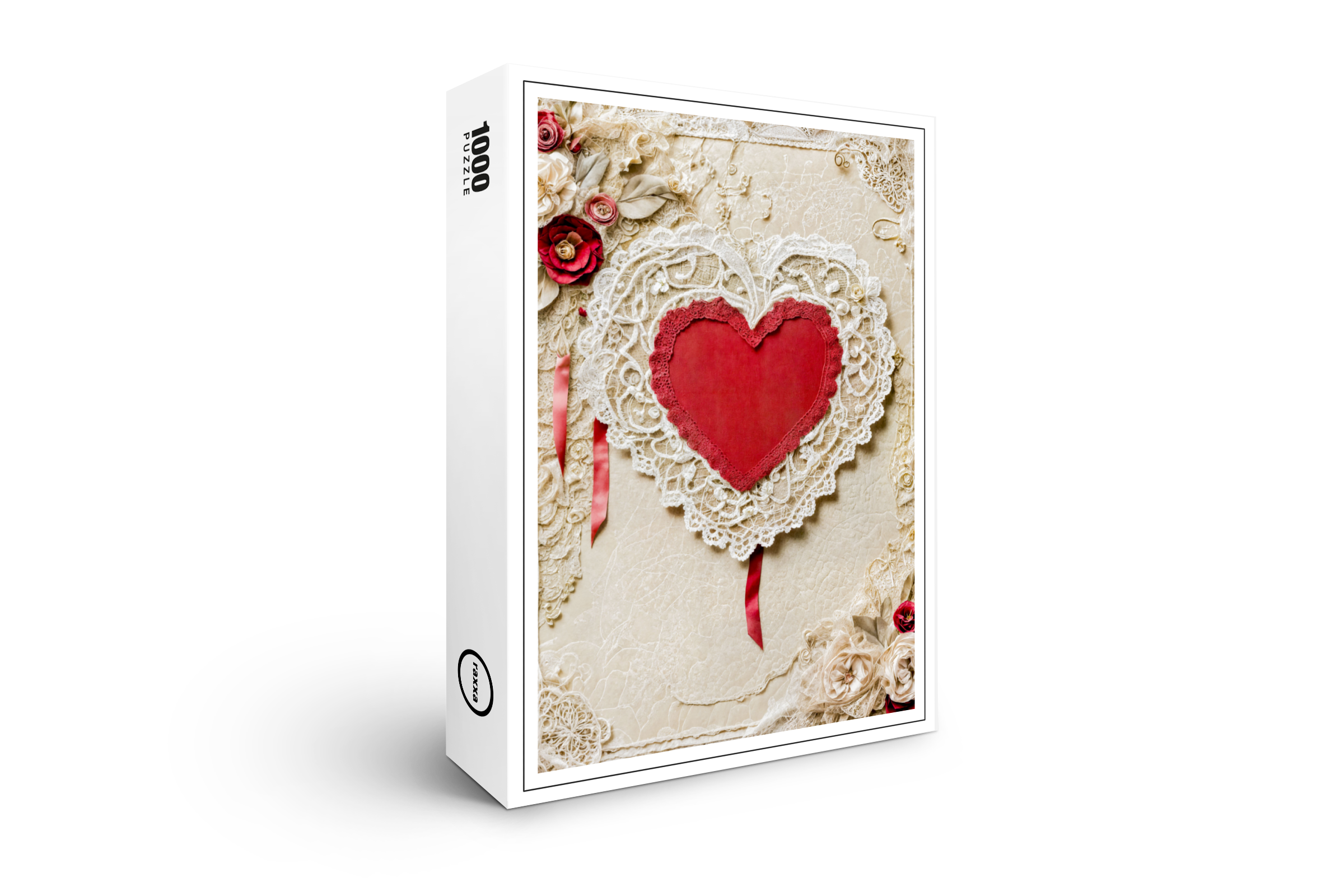 raxxa Premium-Puzzle: Shabby Chic Heart with Lace