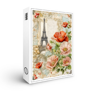 raxxa Premium-Puzzle: Eiffel Tower with Red Poppy