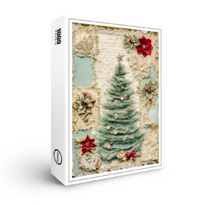 raxxa Premium-Puzzle: Shabby chic Christmas Tree with Decorations