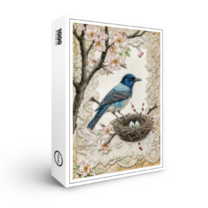 raxxa Premium-Puzzle: Bluebird in Blossoms