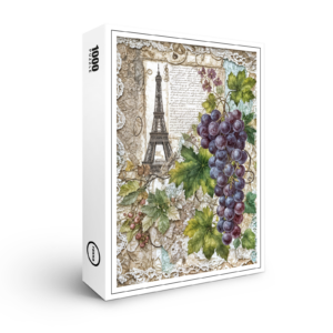 raxxa Premium-Puzzle: Vintage Eiffel Tower with Grapes
